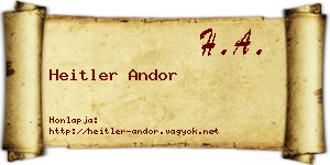 Heitler Andor névjegykártya